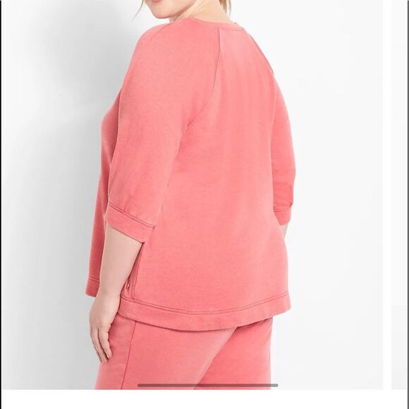 Lane Bryant, Livi Active 3/4-Sleeve Sweatshirt - Rouge Red - Picture 3 of 7